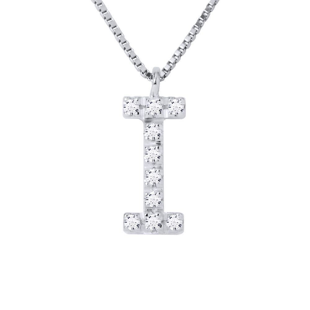 Halskette mit Diamant-Initial-I-Anhänger