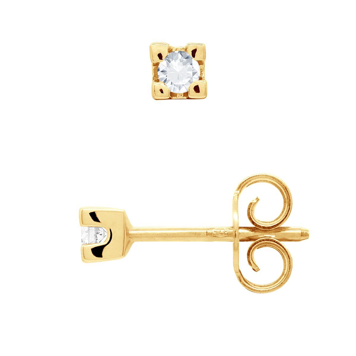 Elegante Goldene Diamantohrstecker