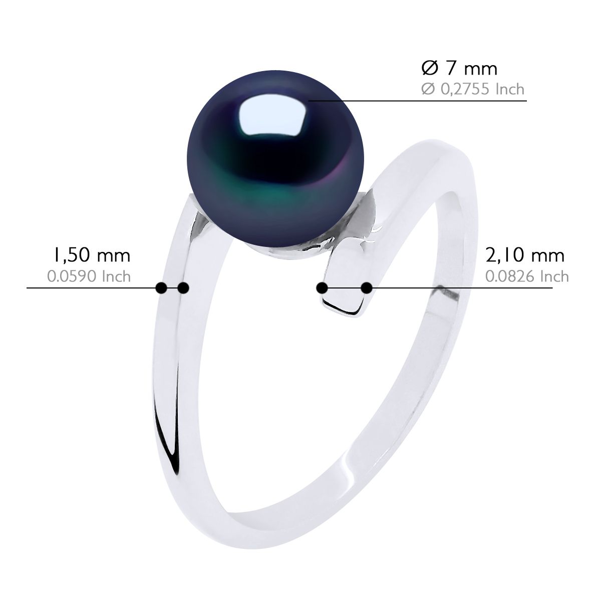 Minimalistischer Bypass-Ring mit Süßwasserperle