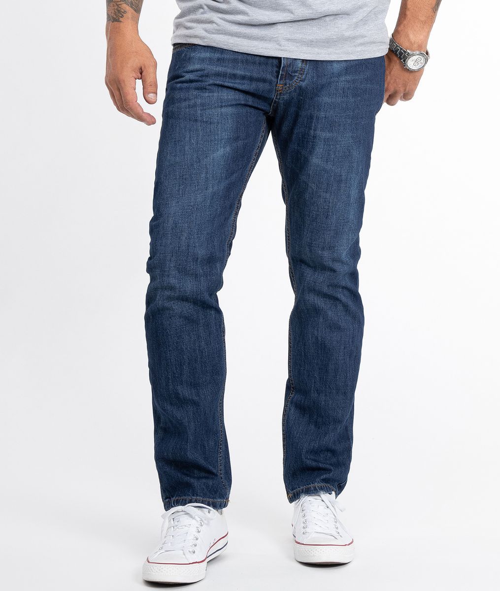 Jeans mit geradem Bein in dunkler Waschung