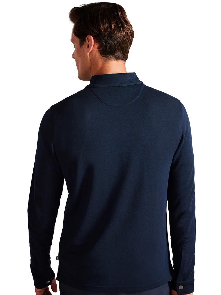 Langarm-Poloshirt mit Viertelreißverschluss