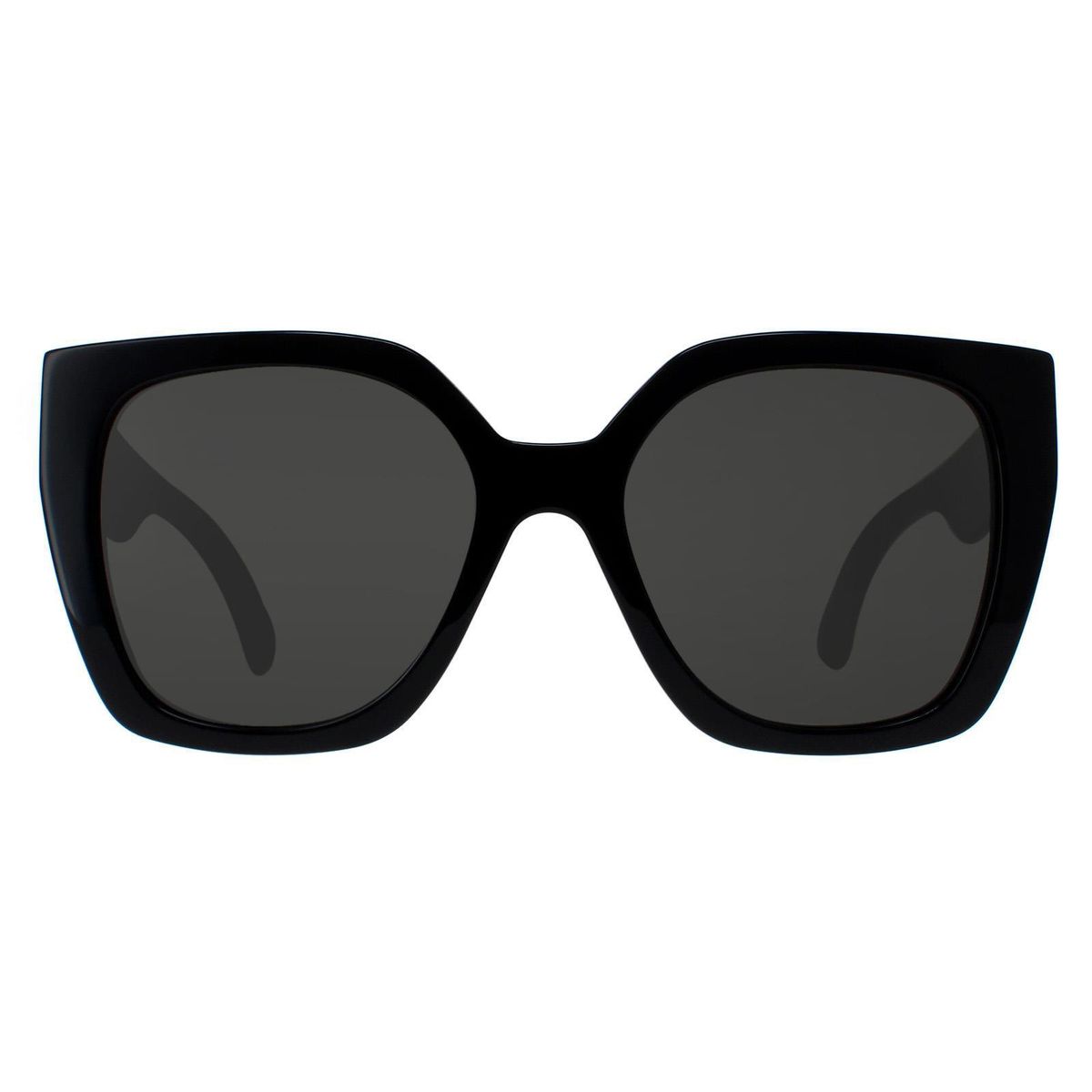 Quadratische übergroße Sonnenbrille mit schwarzem Rahmen