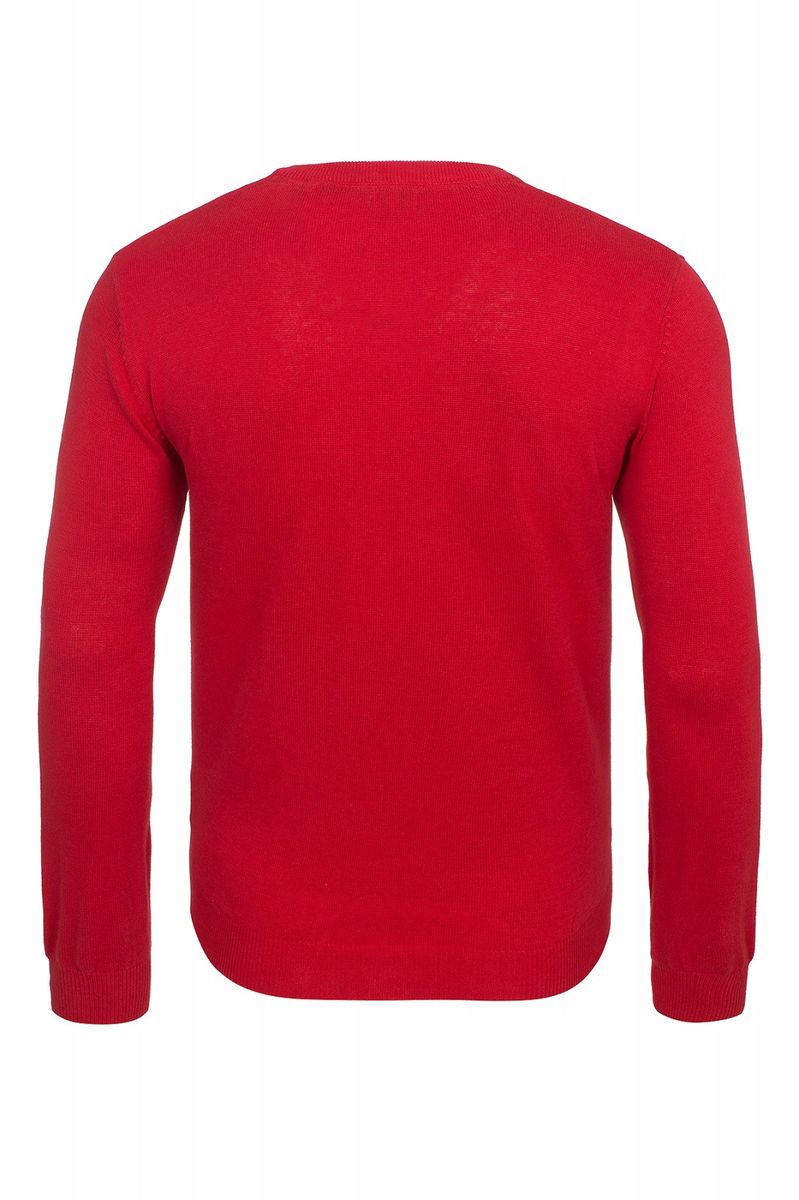 Schmal geschnittener Strickpullover mit V-Ausschnitt