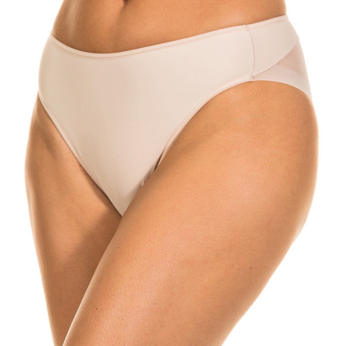 Schwarzer Slip mit Mesh-Details