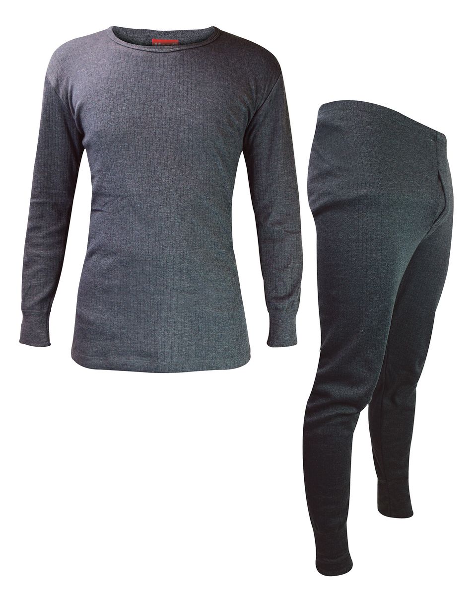 Herren Thermo-Unterwäsche-Set | Wärmespender | Winter Long Sleeve Top & Long Johns - Charcoal
