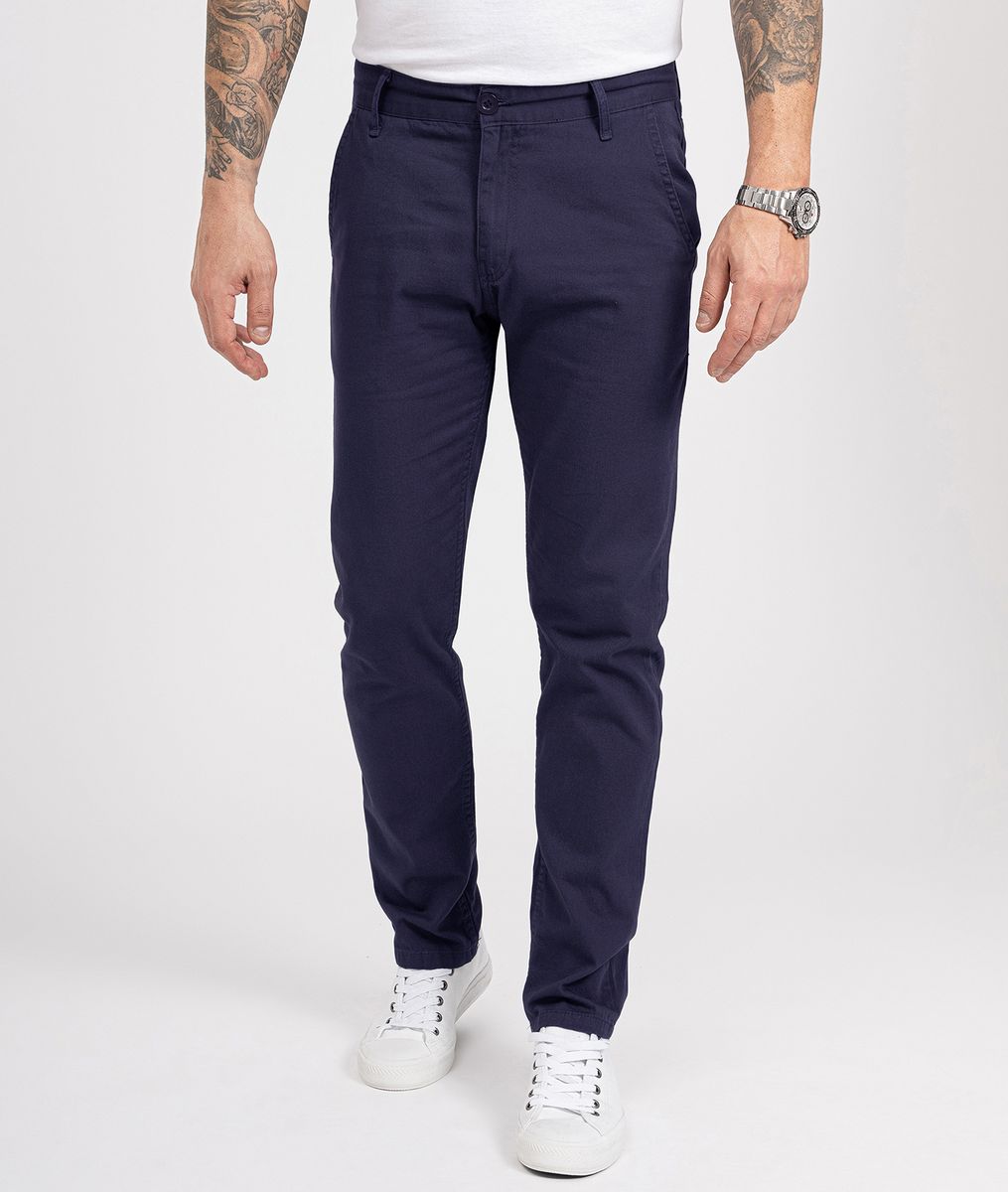 Marineblaue Slim Fit Chinohose