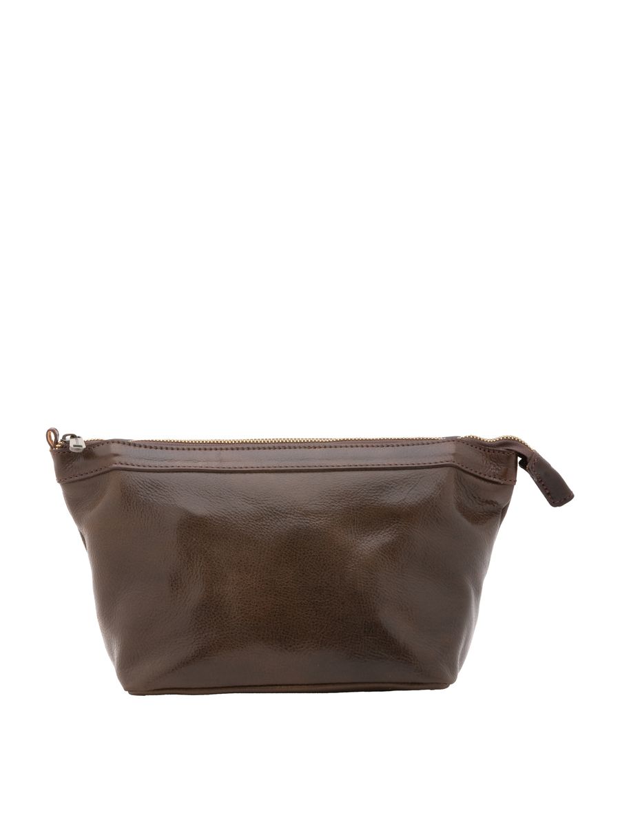 Leder-Kosmetiktasche mit Reißverschluss