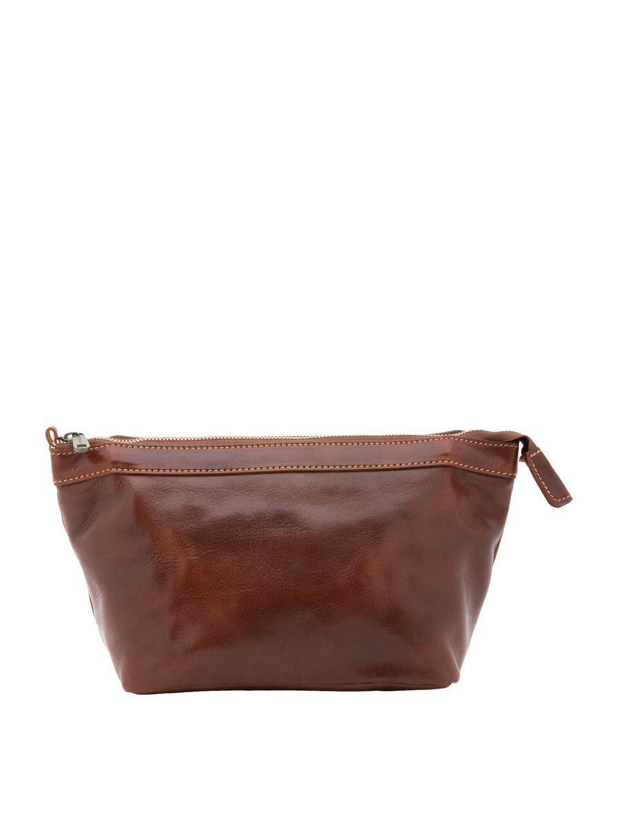 Leder-Kosmetiktasche mit Reißverschluss