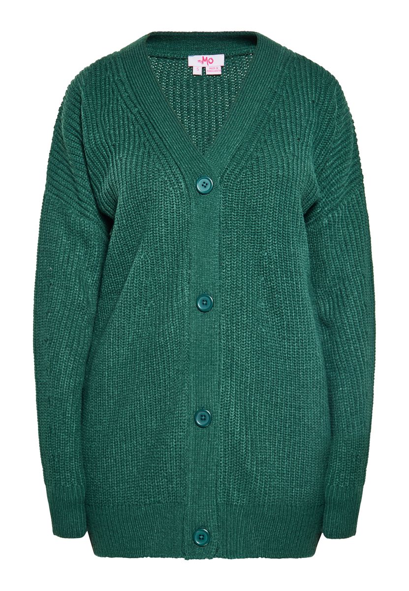Lange Strickjacke mit Knopfleiste