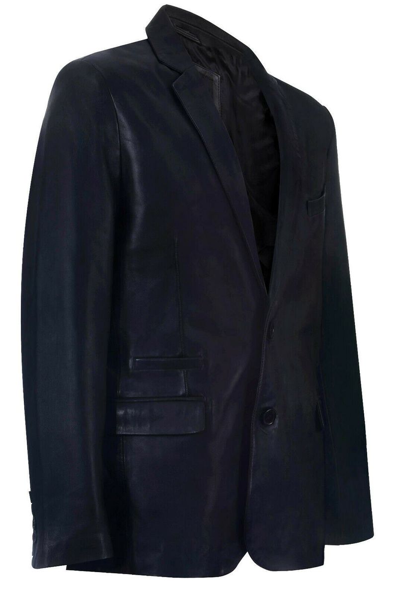 Eleganter Slim-Fit Lederblazer
