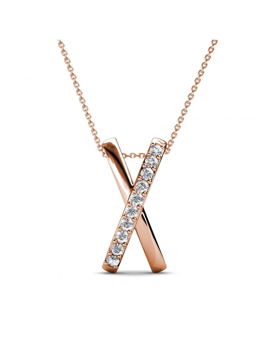X Duo Roségold Anhänger Halskette