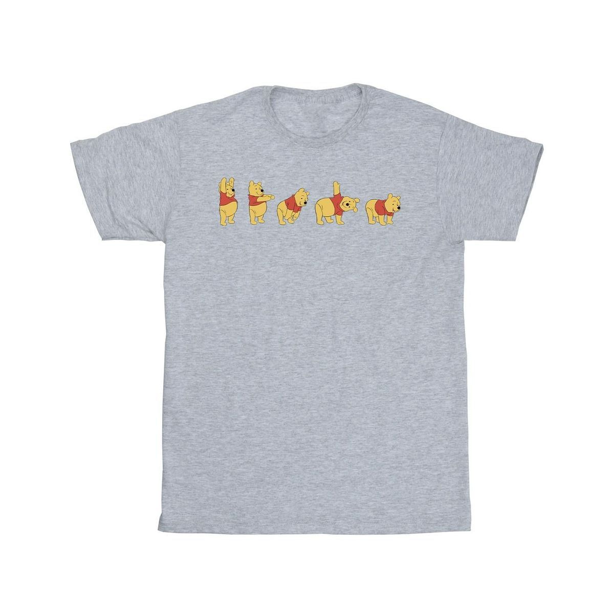 Disney - "Winnie The Pooh Stretching" T-Shirt für Herren (Grau)