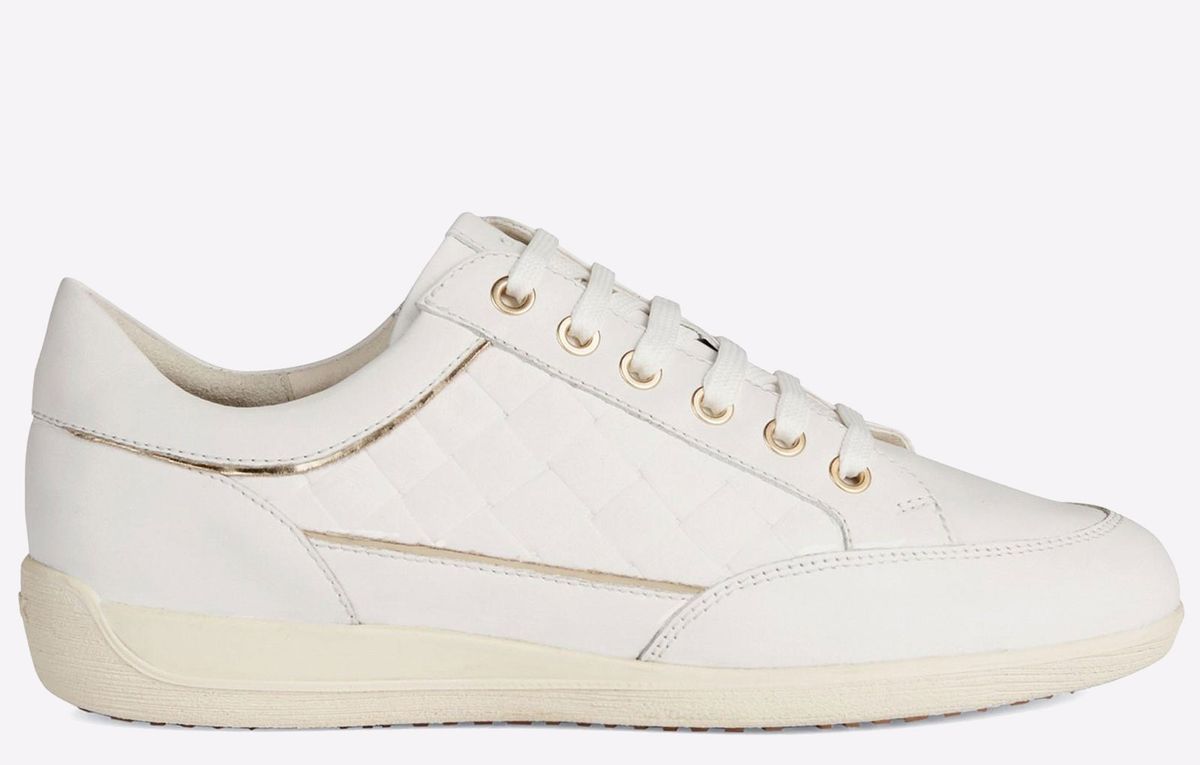 Geox D MYRIA Kunstleder-Damensneaker In Weiß