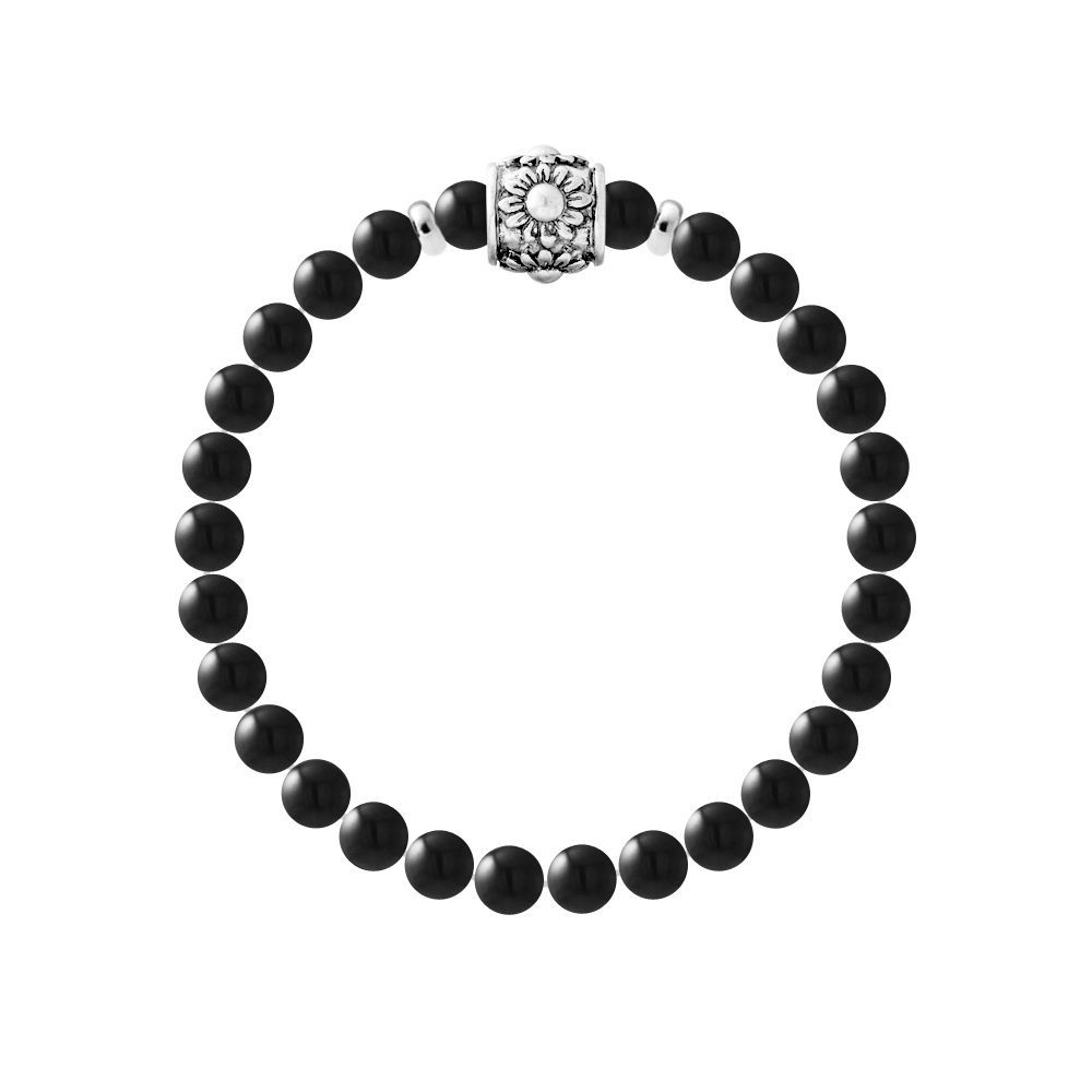 Elastisches Perlenarmband mit Blumenanhänger