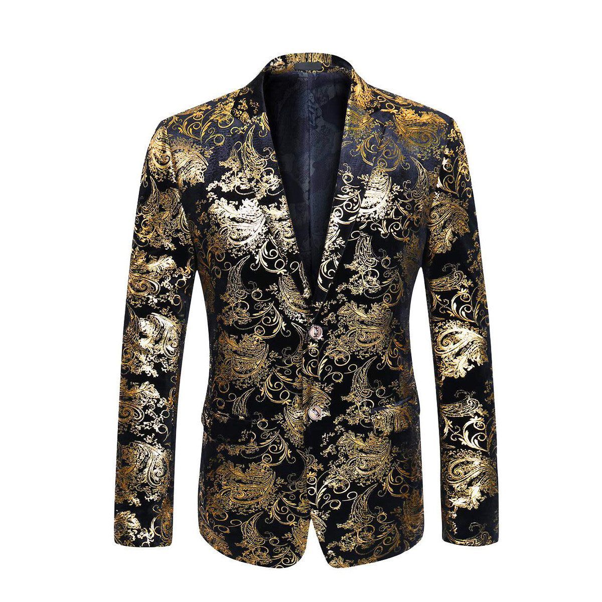 Blazer mit goldenem Blumendruck