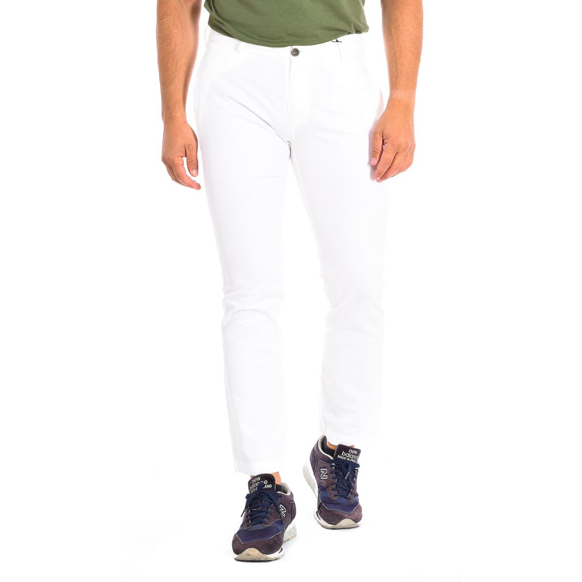 Herrenhose mit geradem Bein und Leinenmischung