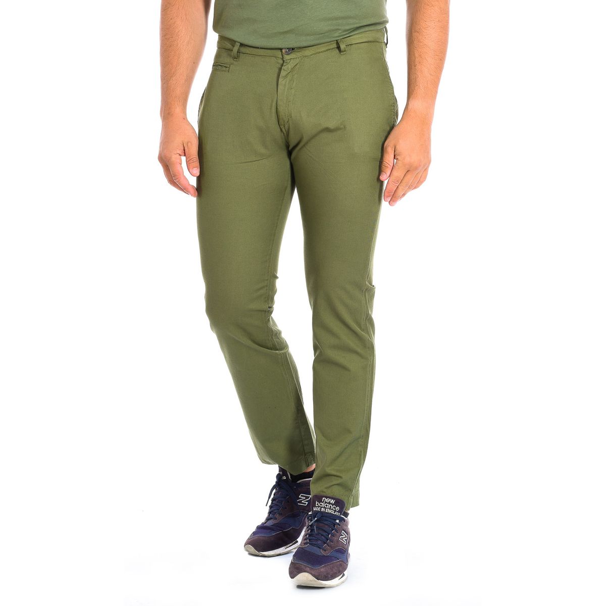 Herrenhose mit geradem Bein und Leinenmischung