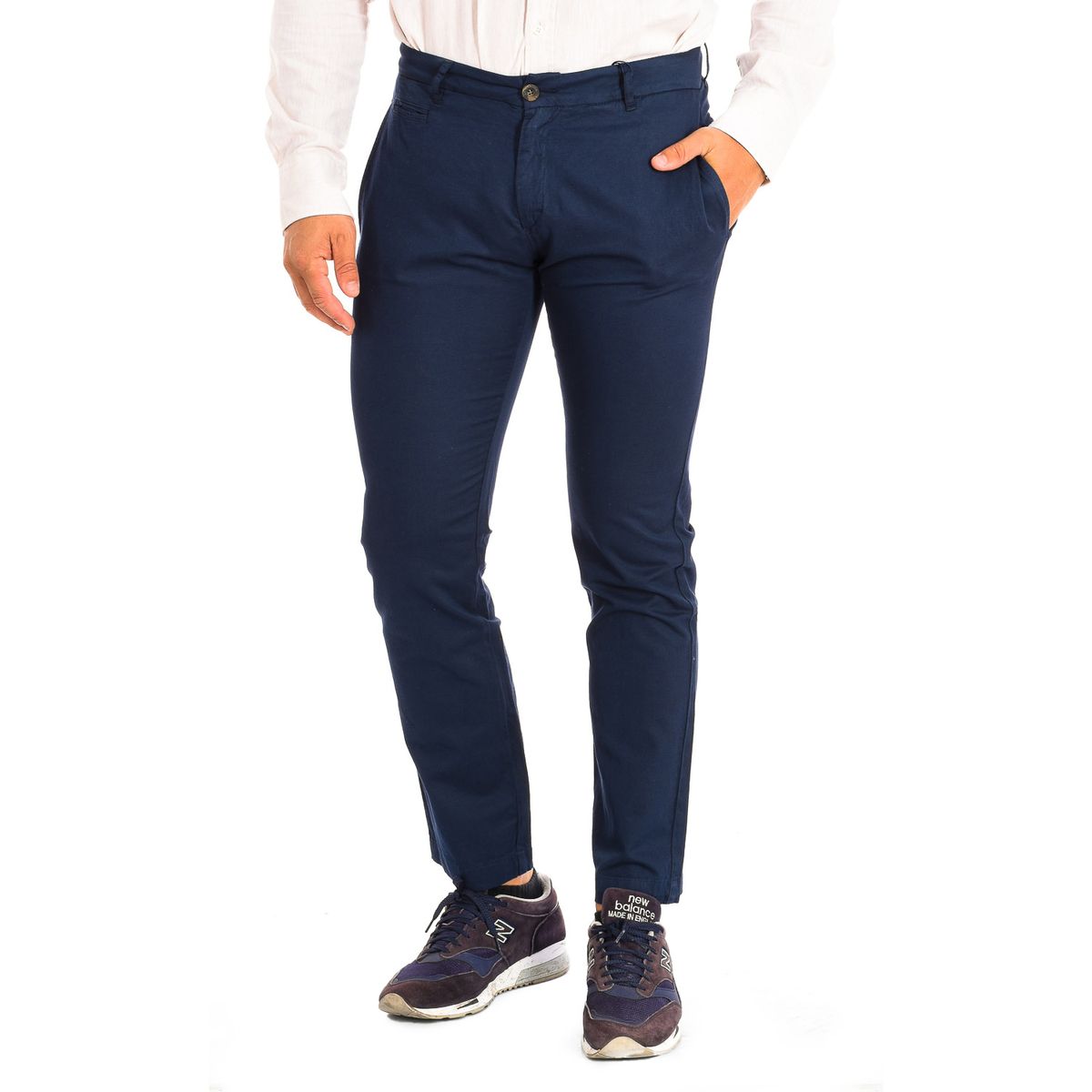 Herrenhose mit geradem Bein und Leinenmischung