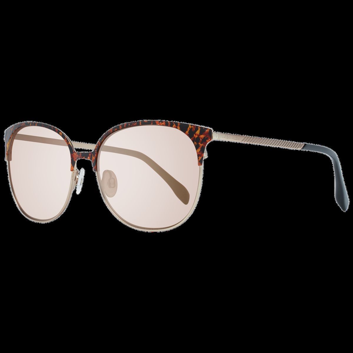 Ovale Schildpatt-Sonnenbrille mit goldenem Rahmen