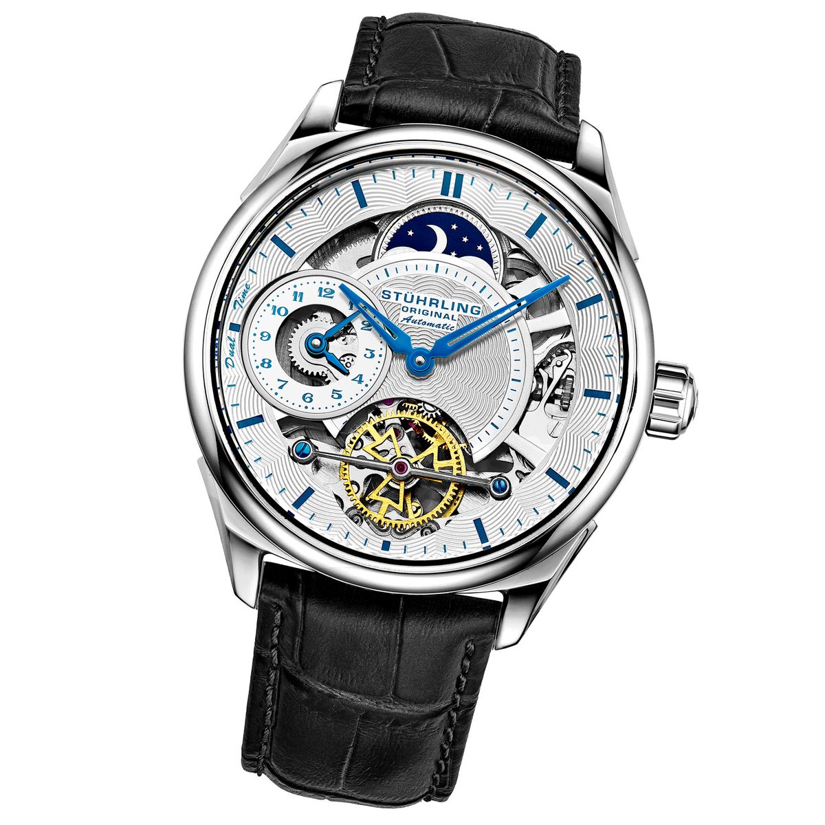 Elegante automatische Skelett-Armbanduhr