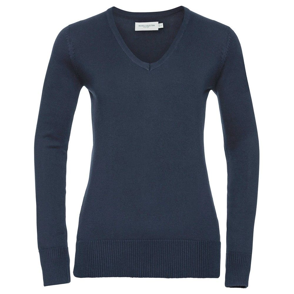 Russell Collection - Sweatshirt V-Ausschnitt für Damen (Dunkelblau)