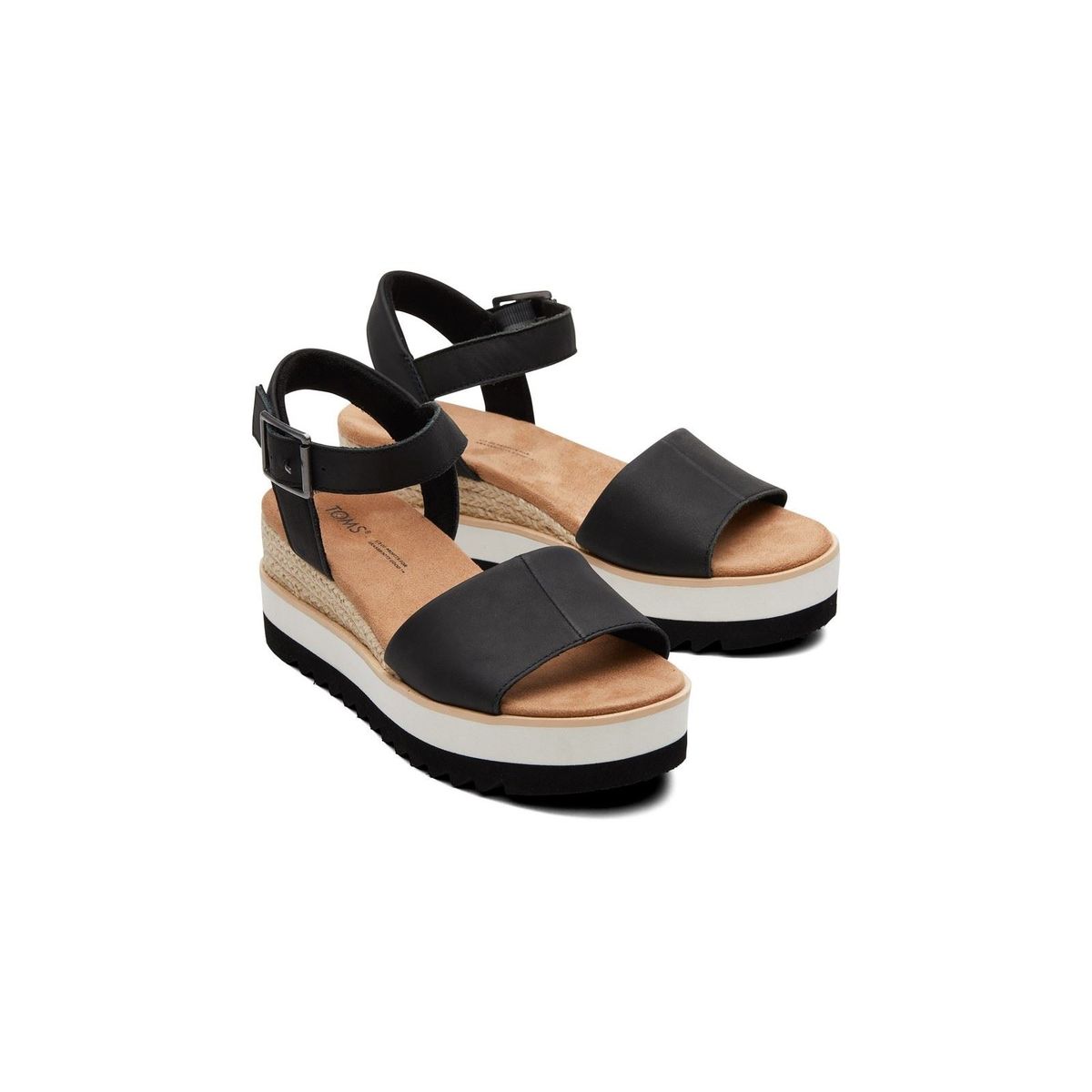 TOMS Diana Leder Women's Schwarze Keile