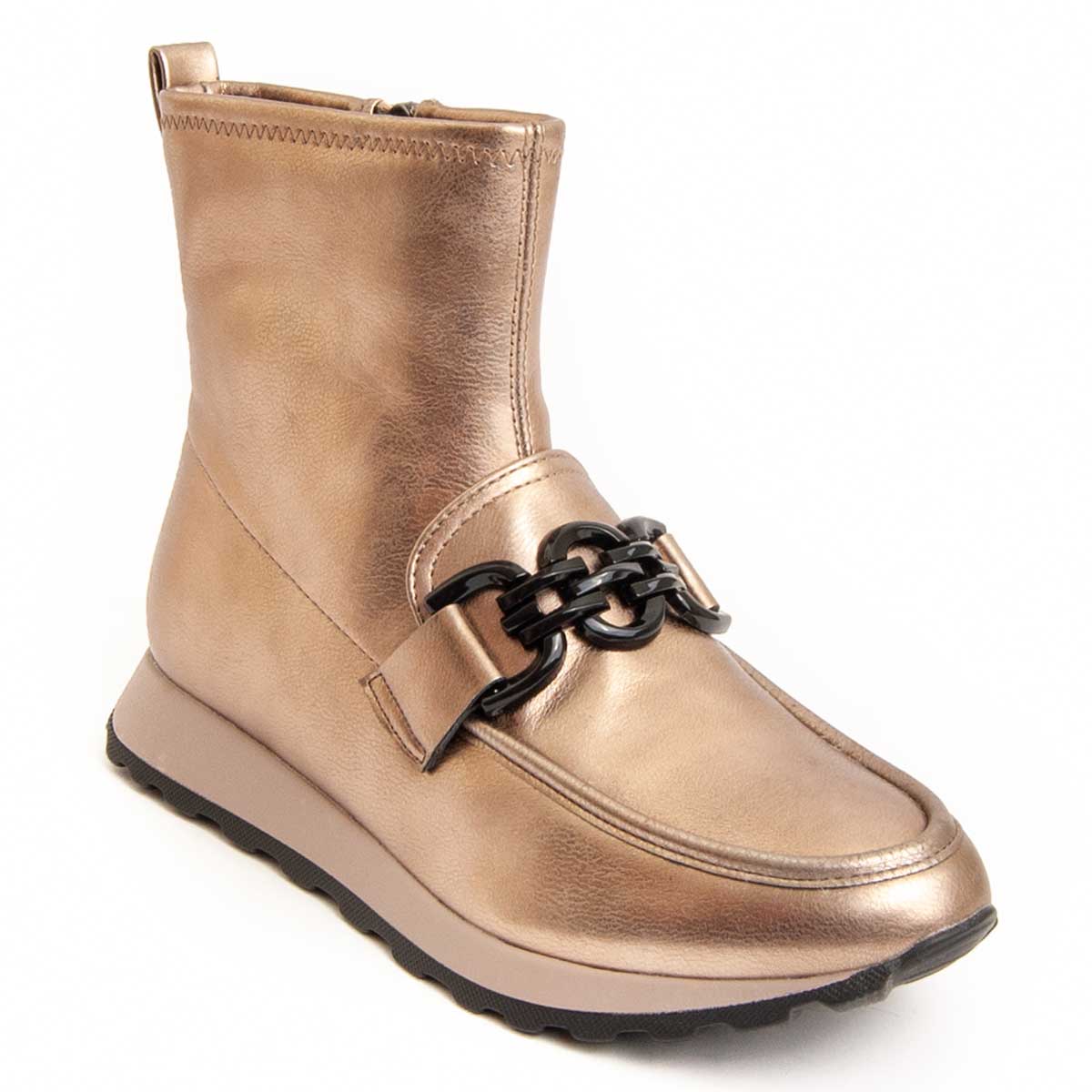 Stiefeletten mit markanter Kettenverzierung