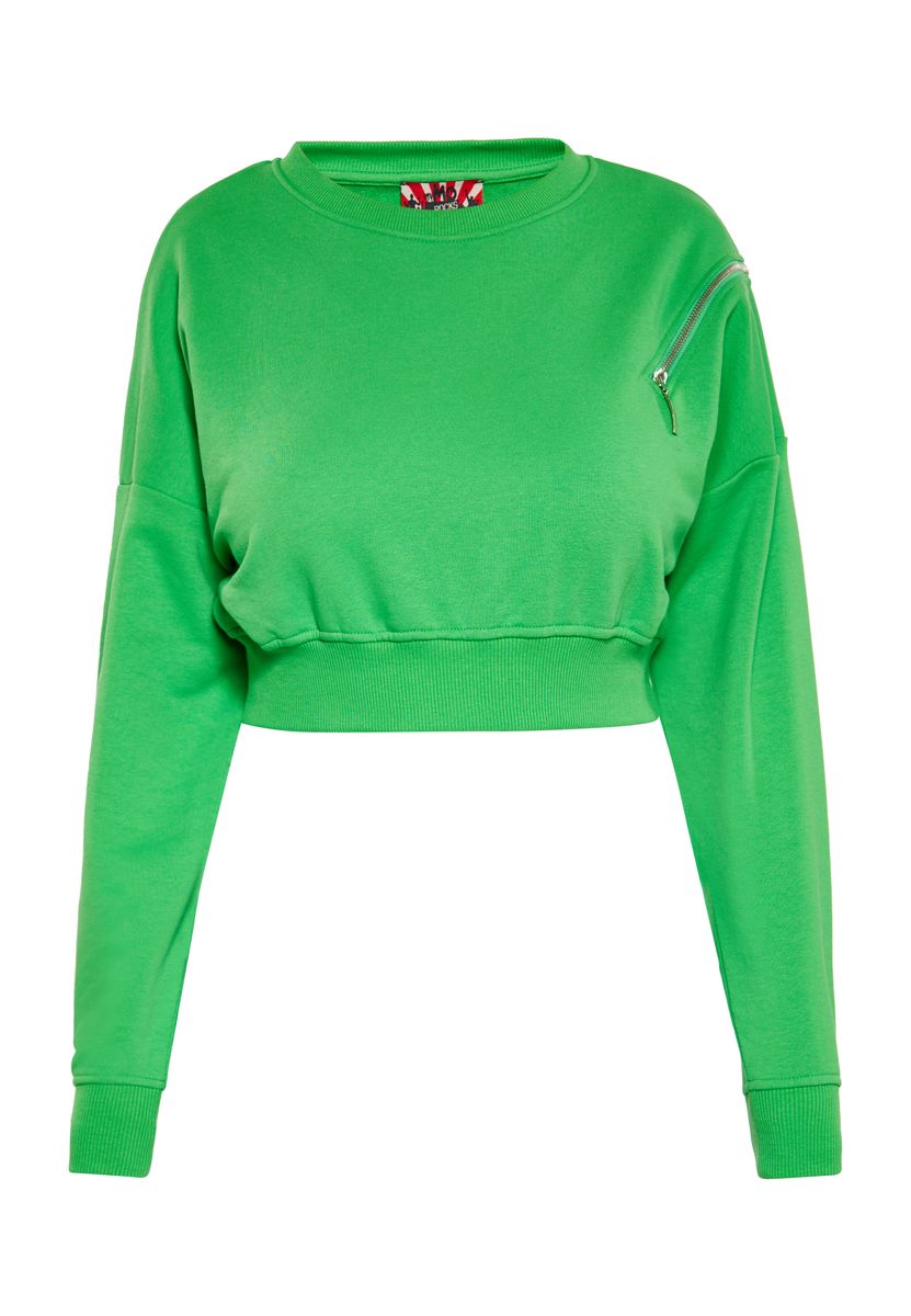 Cropped Strick-Sweatshirt mit langen Ärmeln