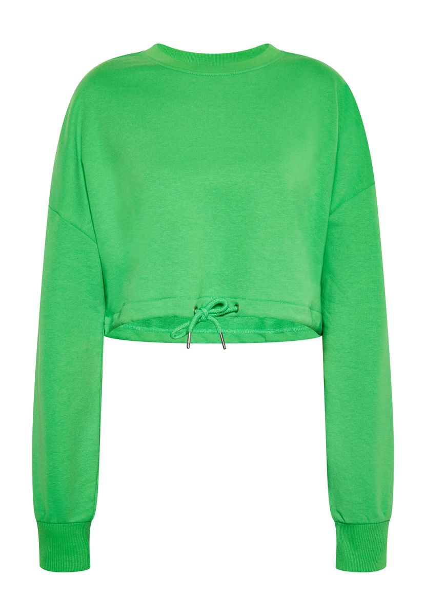 Cropped Strick-Sweatshirt mit langen Ärmeln