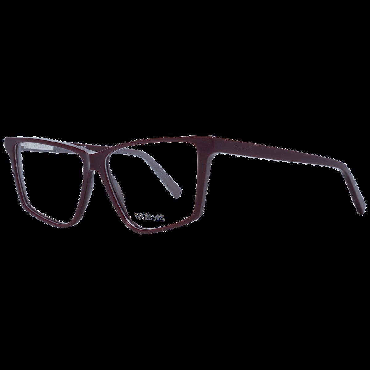 Burgunderfarbene Trapez-Vollrandbrille
