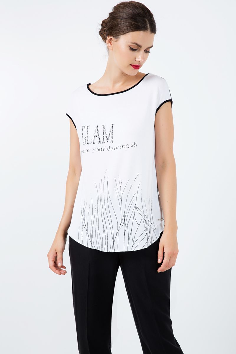 Ärmelloses Jersey-Top mit Grafikprint
