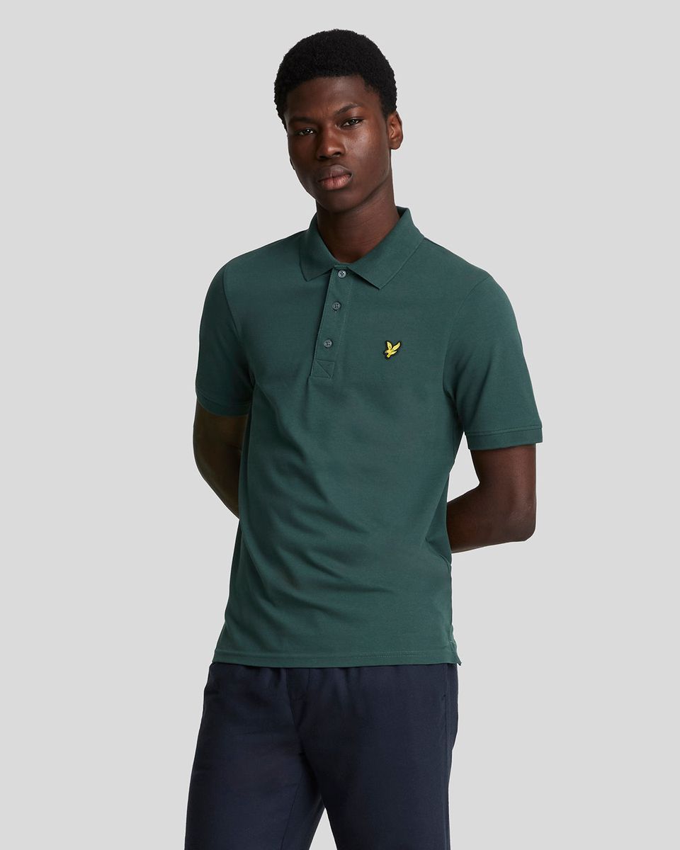 Klassisches, einfarbiges Poloshirt mit Logo