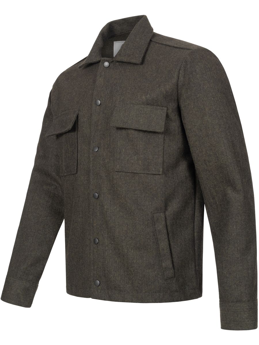 Schwere Utility-Hemdjacke mit Fischgrätmuster