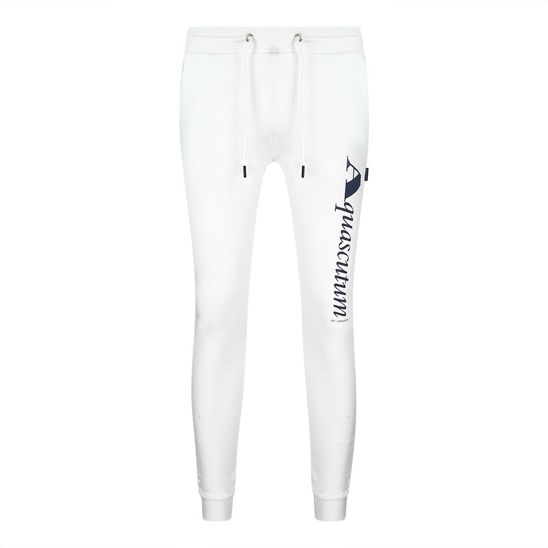 Weiße Baumwoll-Sweathose mit Logo-Print