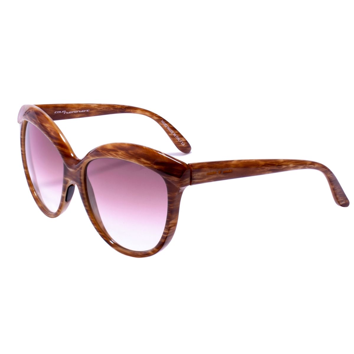 Übergroße Sonnenbrille mit braunem Acetatgestell