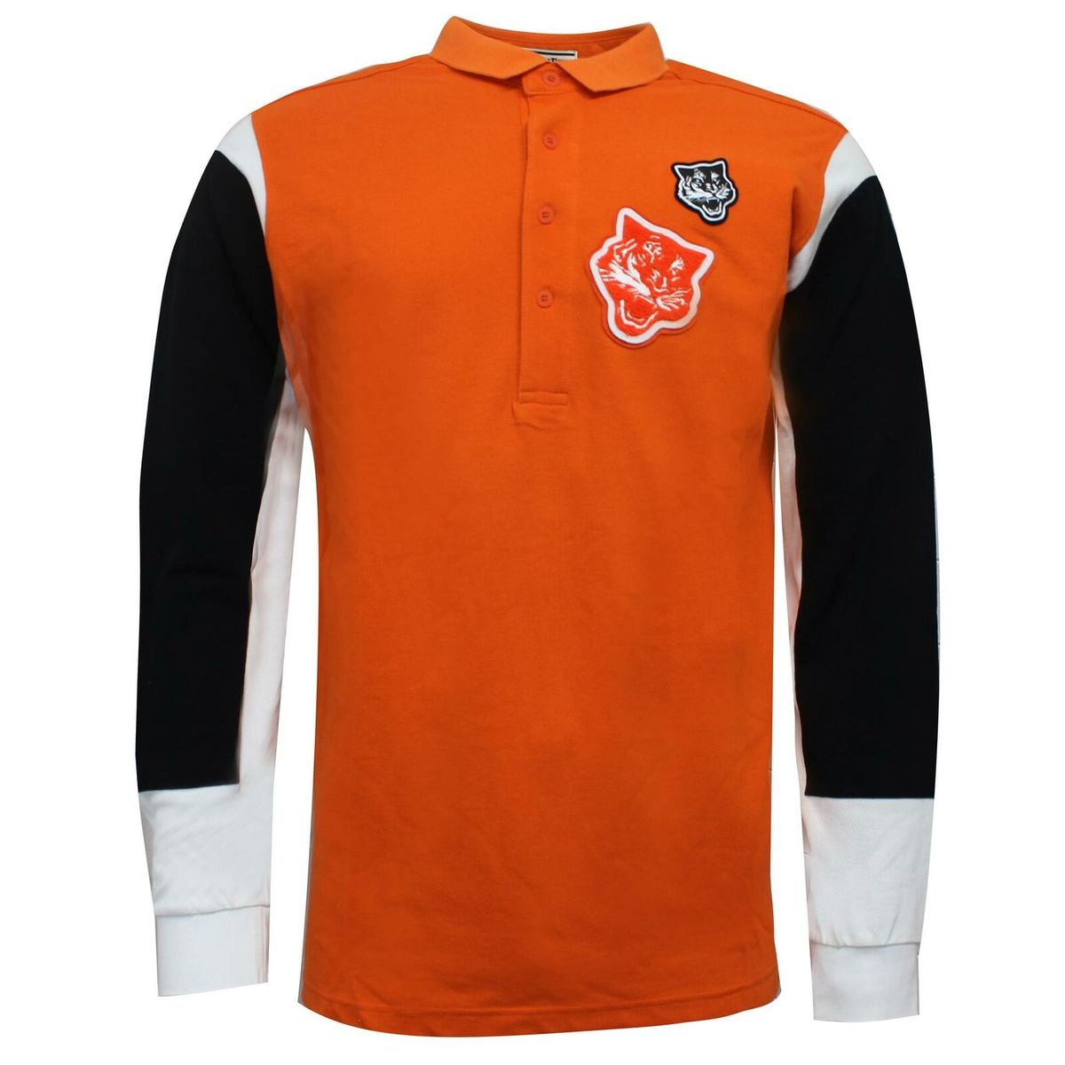 Orange Langarm Poloshirt