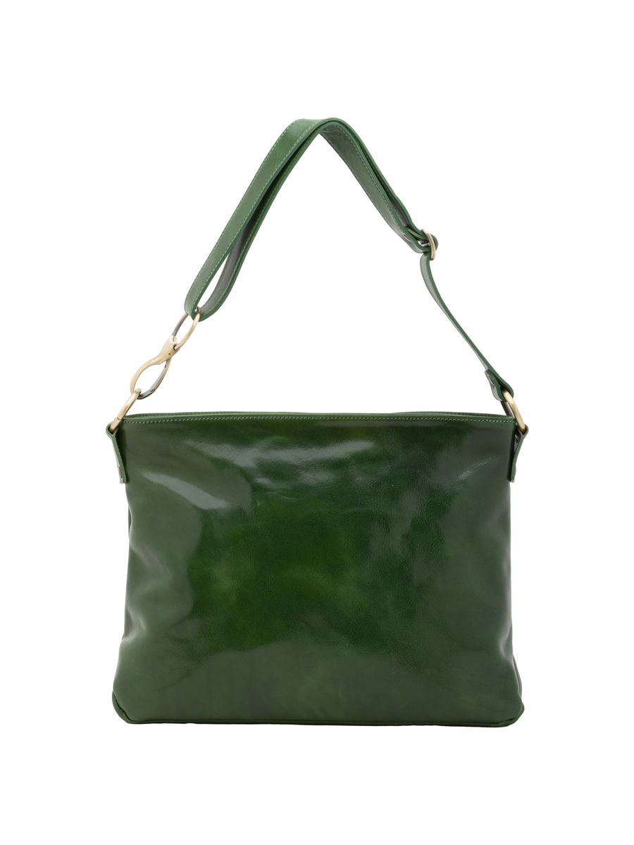 Elegante Leder Umhängetasche, Grün
