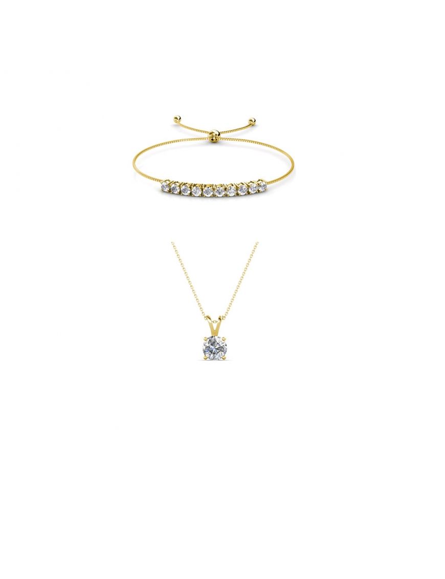 Elegantes goldfarbenes Kristall-Schmuckset