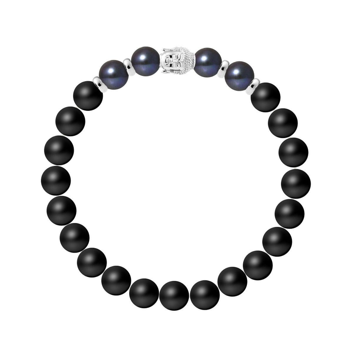 Buddha-Armband mit Achat und Perlen