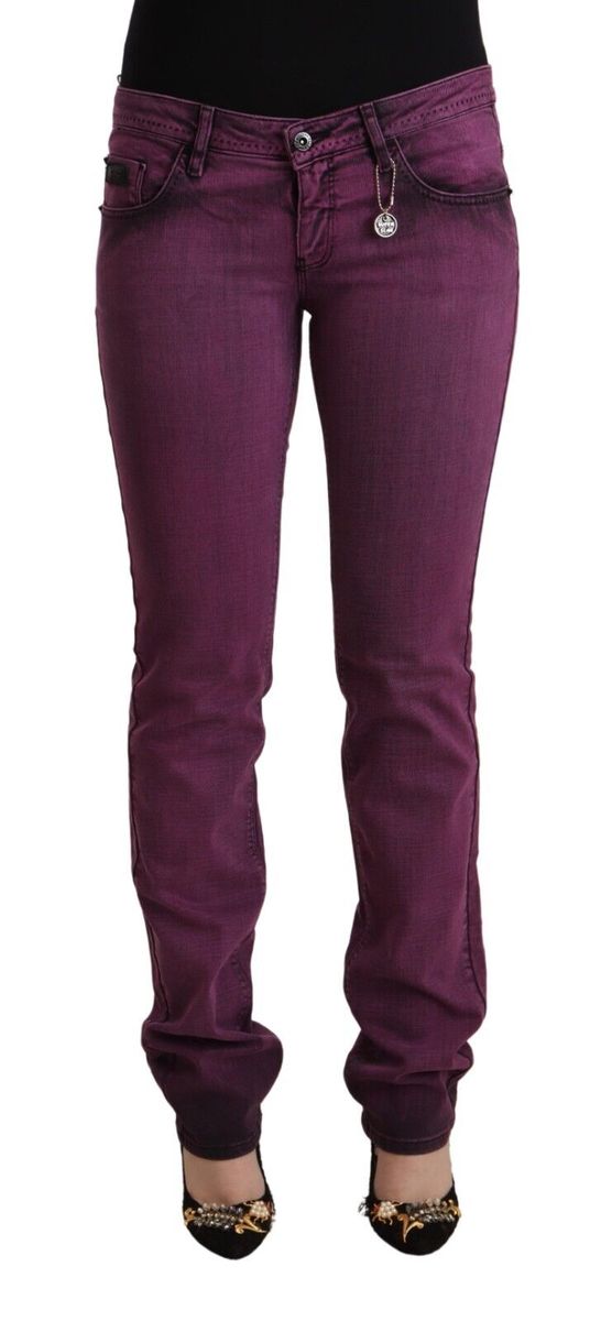 Schmale, lila Jeans