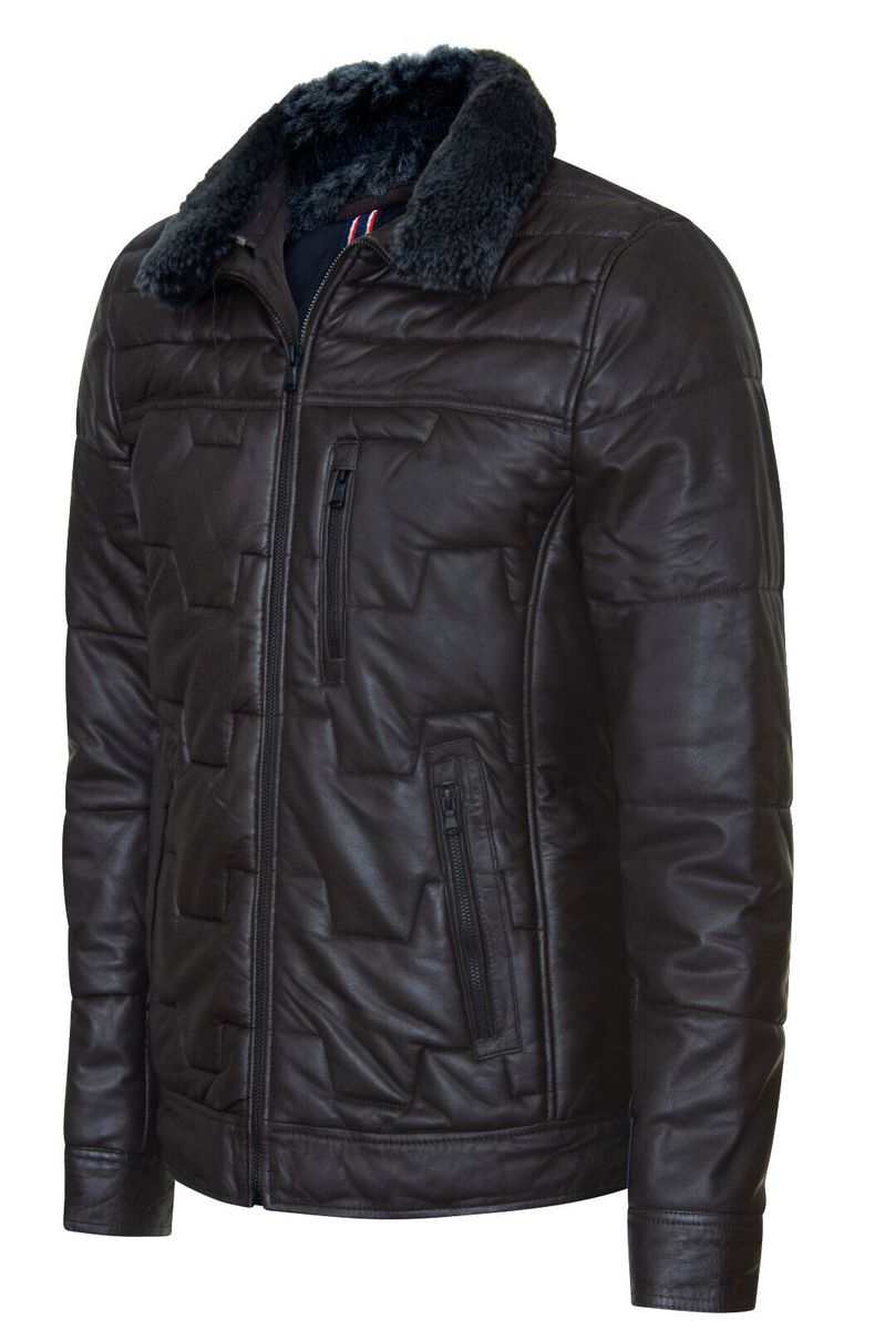 Gesteppte Lammnappa Bikerjacke