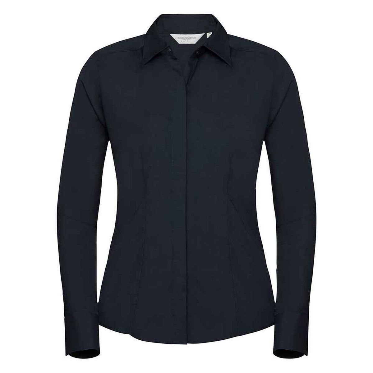 Russell Collection - Formelles Hemd für Damen Langärmlig (Dunkelblau)