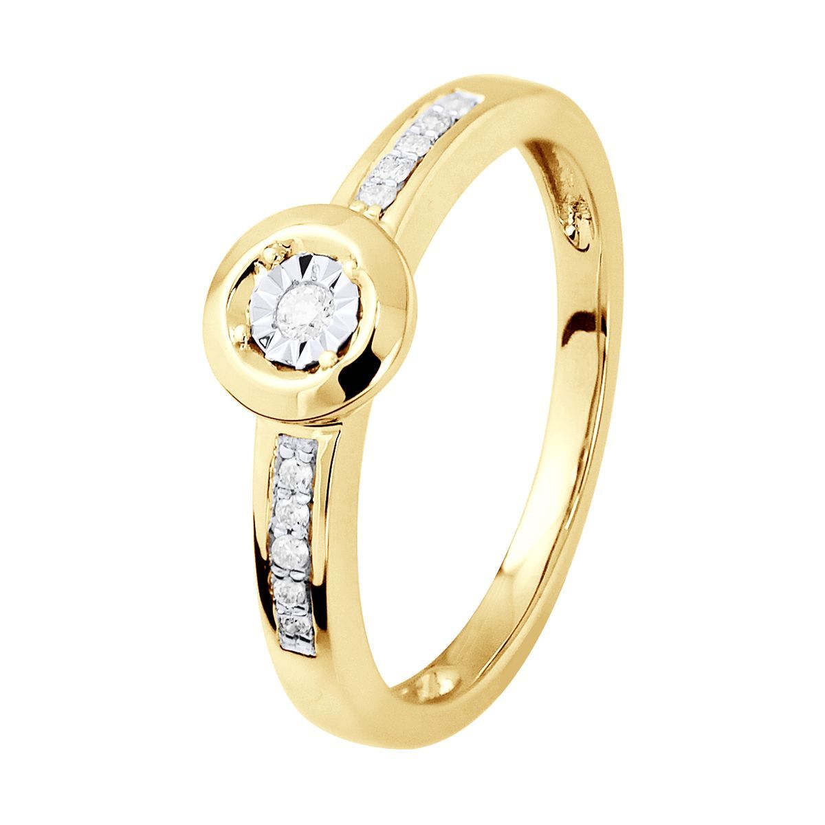 Diamant Solitär Illusion Gelbgold Ring