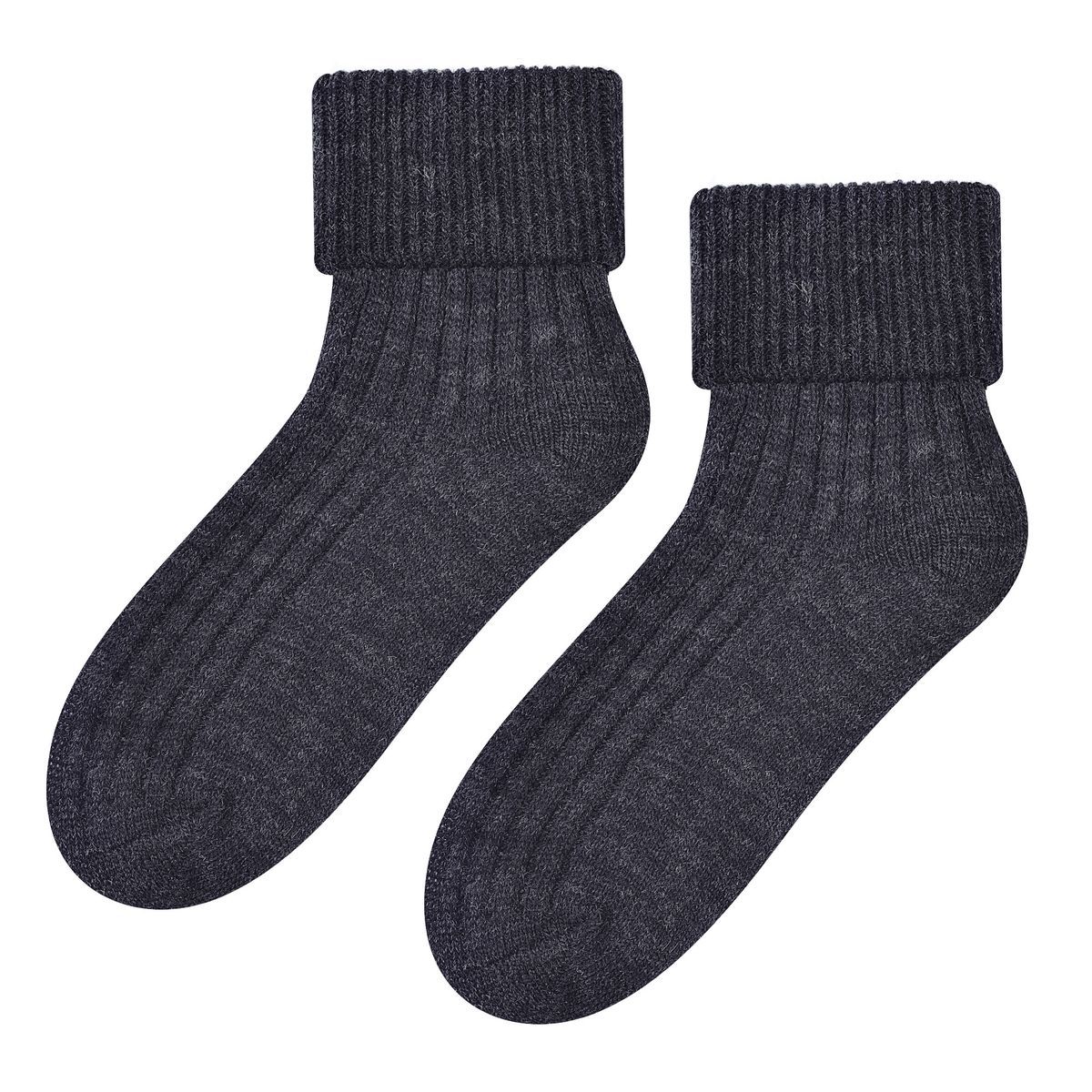 Damen Bettsocken aus Wolle | Steven | Superweiche, gemütliche Lounge-Schlafsocken, Anthrazit