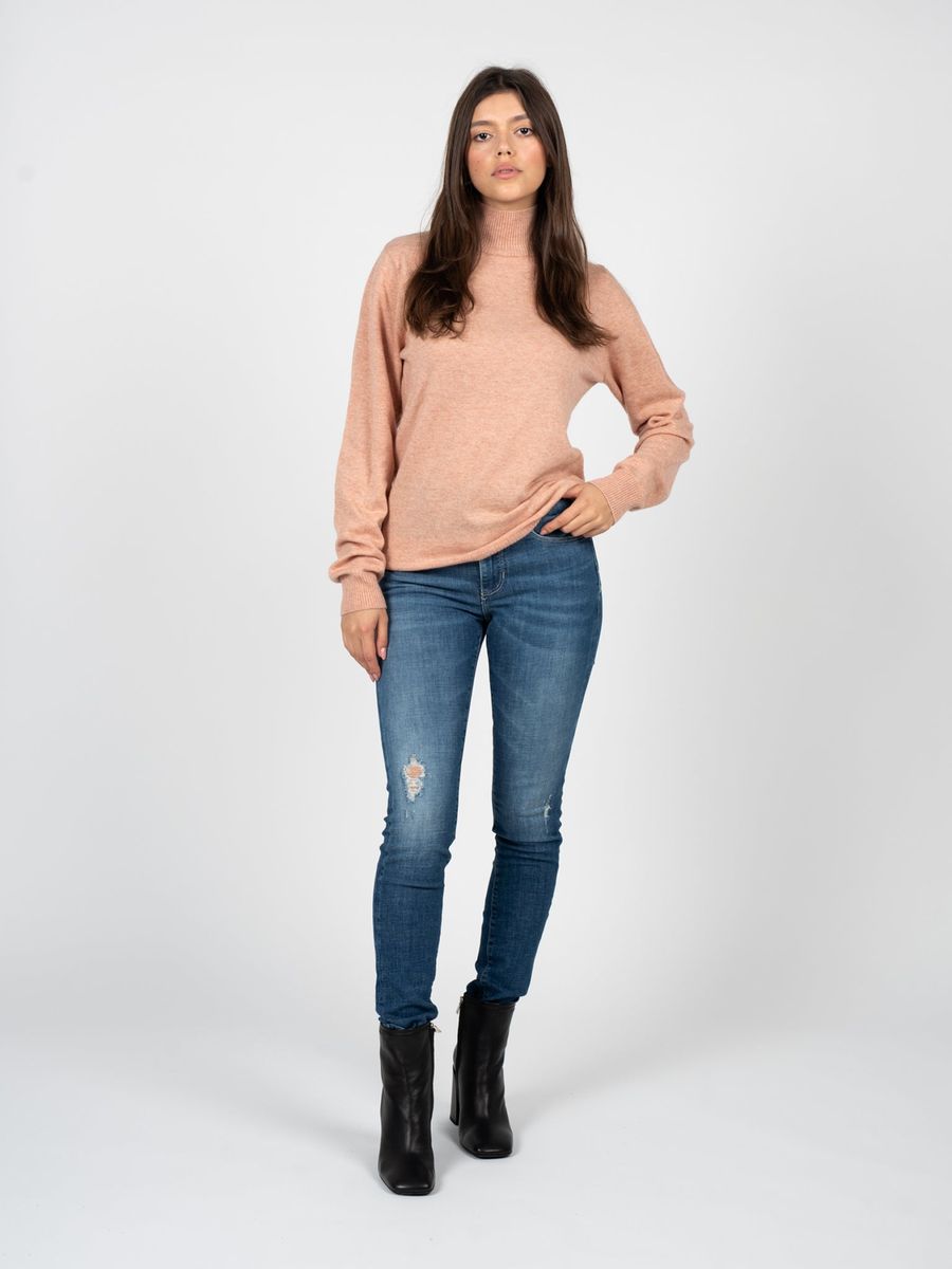 High-Waist Skinny Jeans mit Destroyed-Details