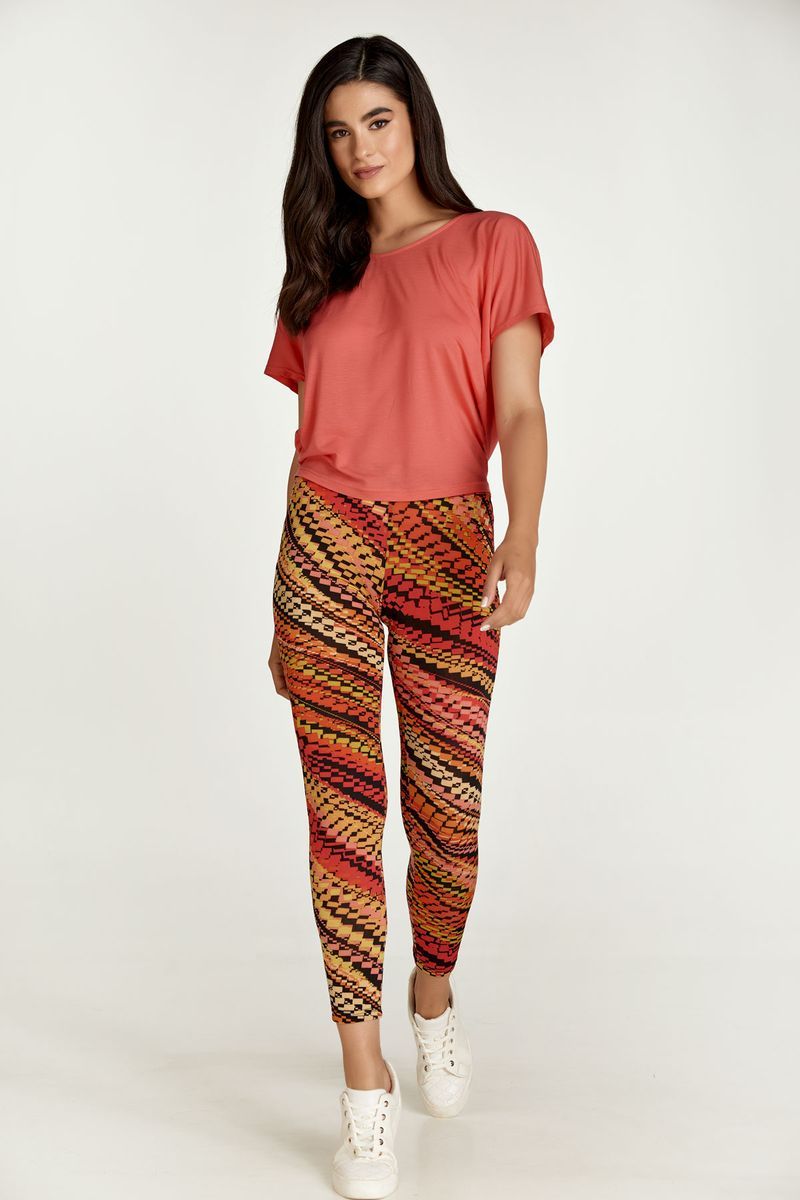 Knöchellange Leggings mit geometrischem Muster