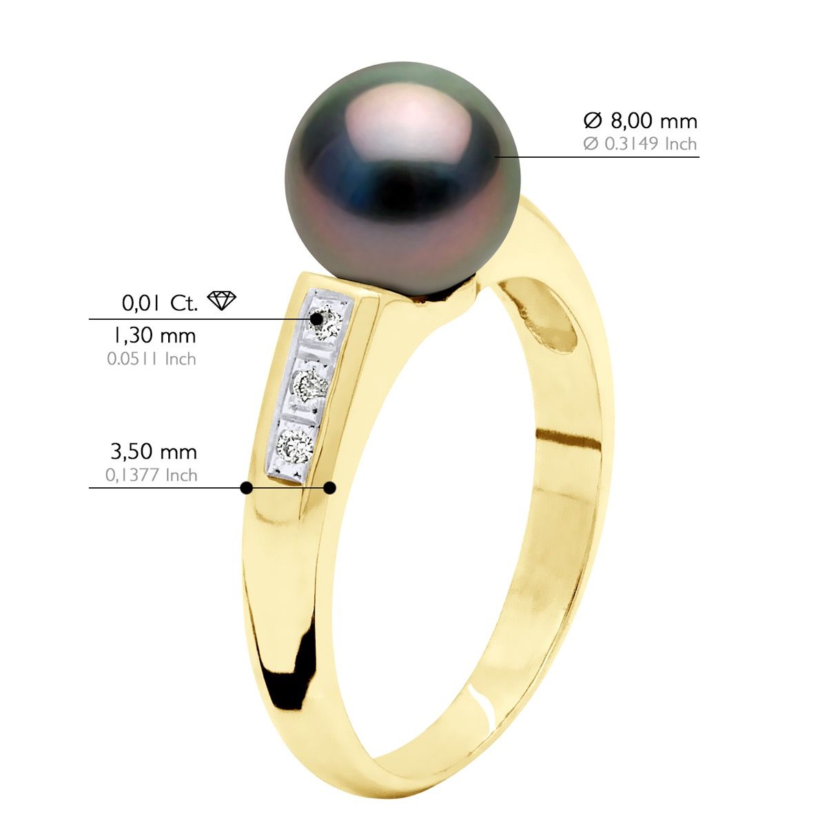 Goldring mit Tahiti-Perle und Diamanten