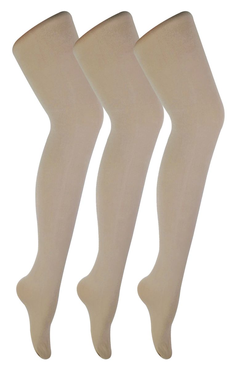 3 Paar Multipack Damen farbige undurchsichtige 80 Denier Strumpfhosen | Sock Snob | einfarbige Strumpfhosen in Blockfarbe - Natur