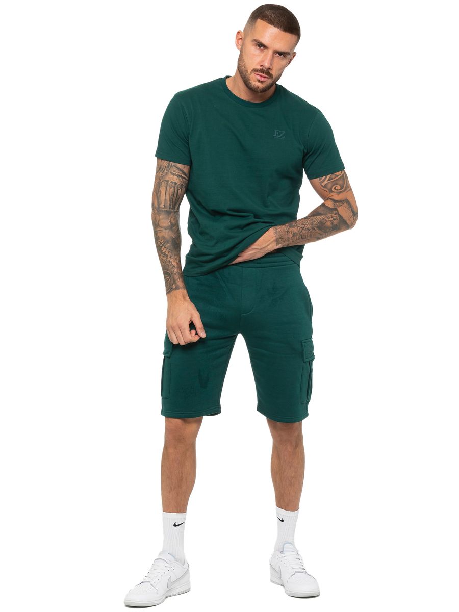 Herren Grün T-Shirt und Shorts Set