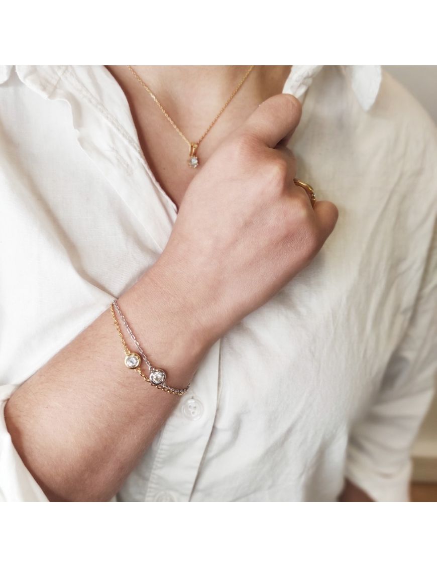Zartes Geburtsstein-Armband mit Kristall